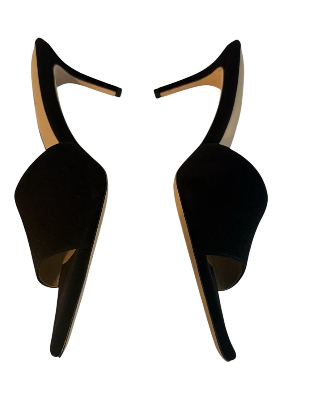 NIB L'AGENCE Lolita V Heeled Sandals in Black Suede Size 9 - Picture 3 of 7